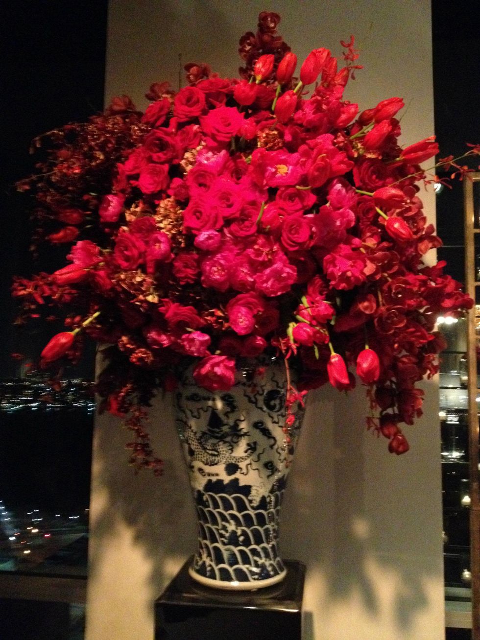 Floral arrangement at Todd Fiscus and Ceron's New York wedding