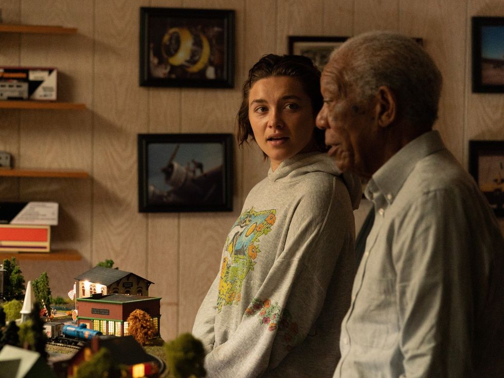 Florence Pugh and Morgan Freeman in A Good Person