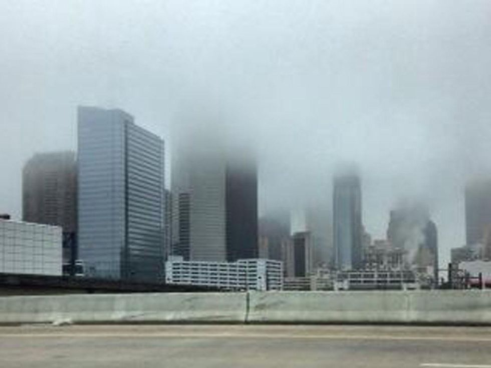 fog in Houston February 2014 downtown