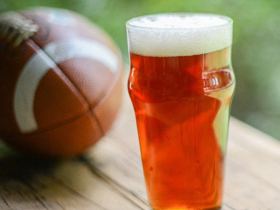 football and beer