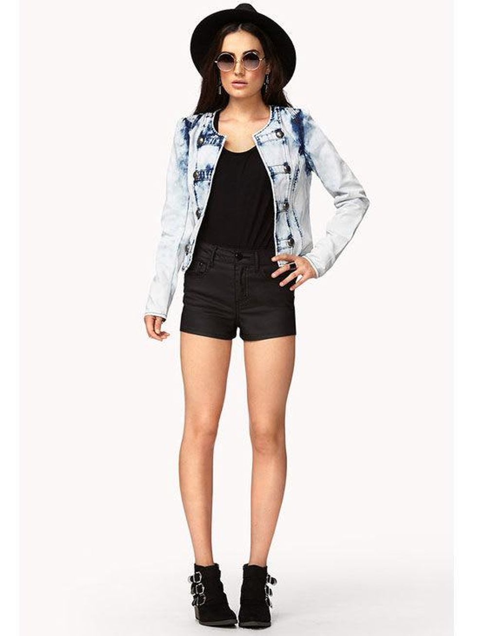 Forever 21 Strinking Acid Wash Bandleader Jacket