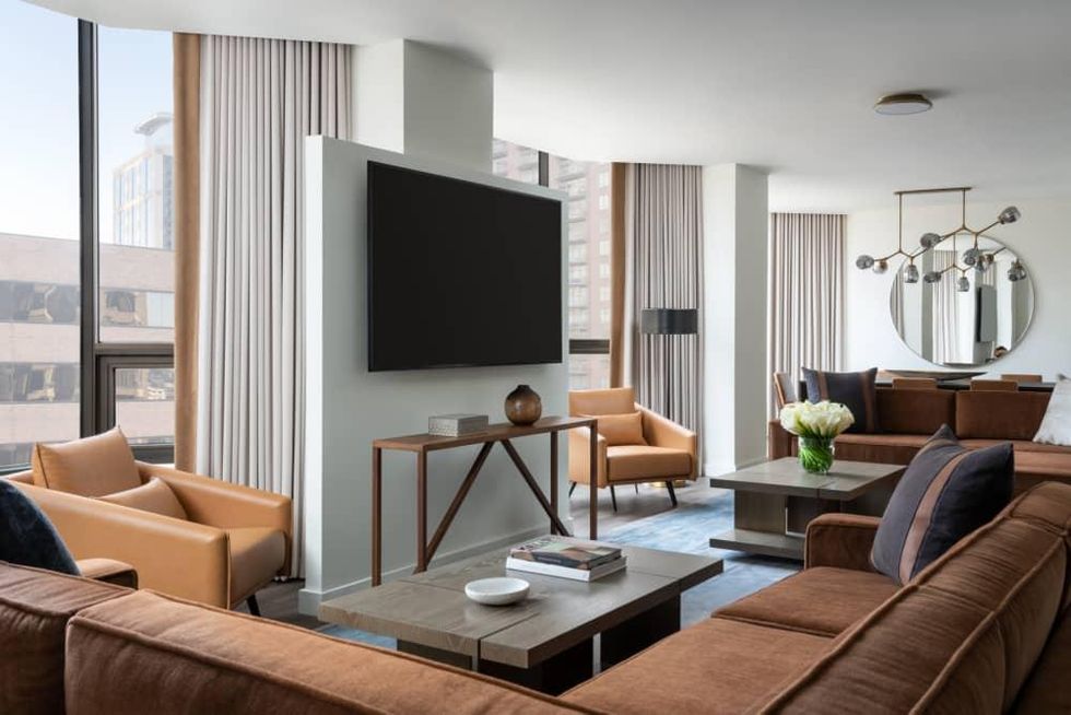 Four Seasons Houston new rooms suites Presidential Suite living room