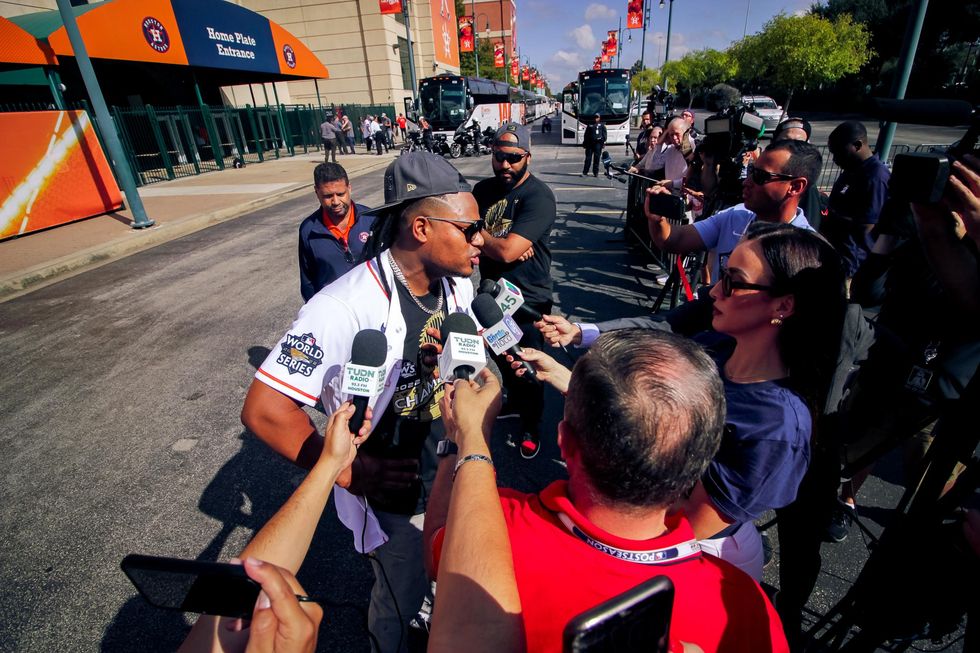 Framber Valdez Houston Astros World Series downtown parade 2022