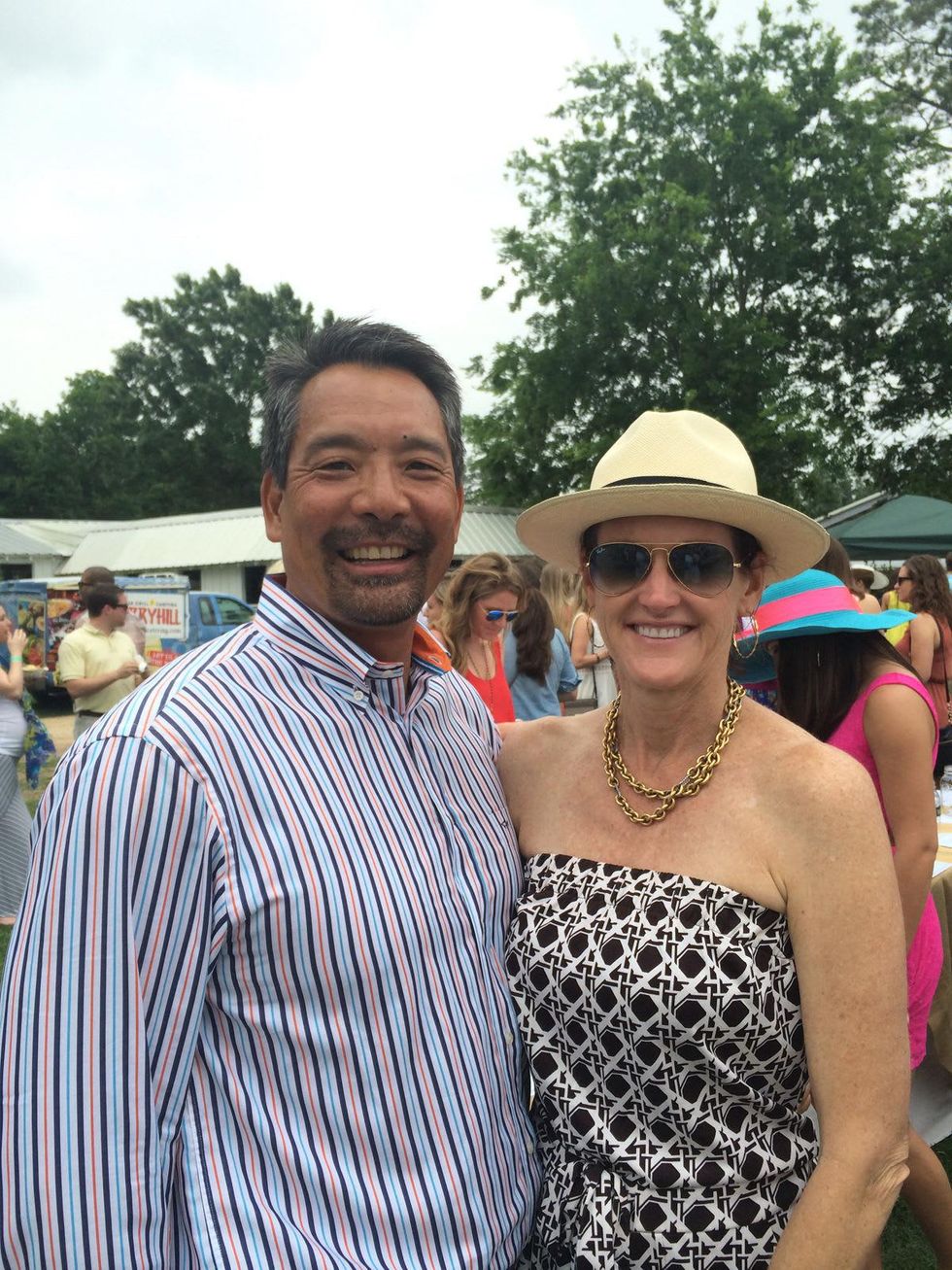 Frank and Stephanie Tsuru at the Yellowstone Academy polo party April 2014