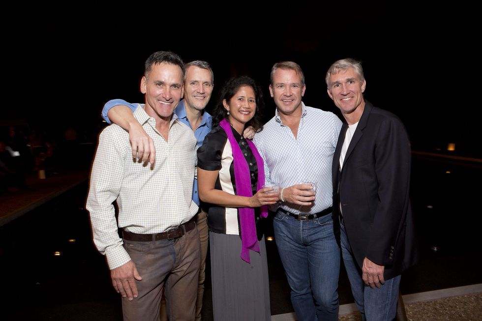 Frank Andriolo, from left, John Trahan, Bennie Flores Ansell, Robert Shelton and Scott Whiddon at the Rothko Chapel Moonrise Party October 2014