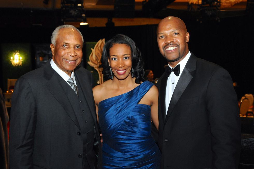 Frank Robinson, from left, with Stacey and Bo Porter at the Legacy Gala December 2014