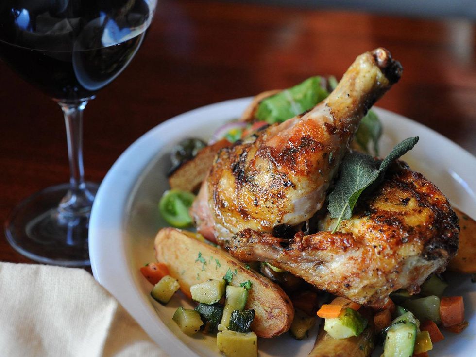 Frank's Americana Revival pan-roasted chicken with wine