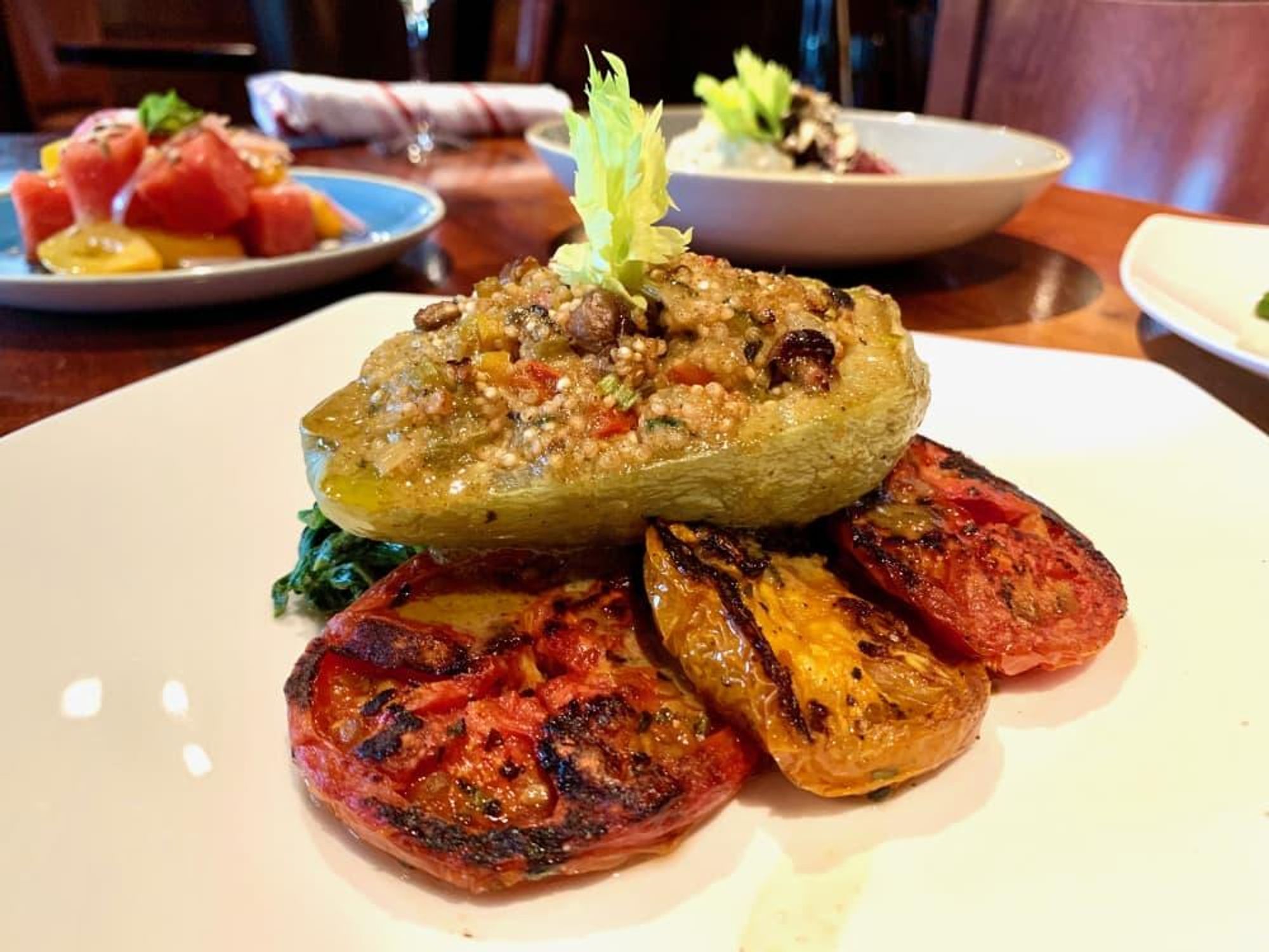 Frank's Americana Revival stuffed mirliton squash