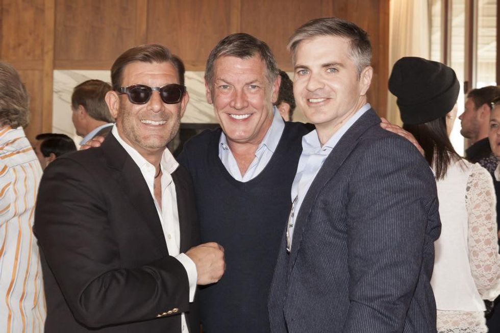 Fred Smith, from left, Neal Hamil and NAME at Neal Hamil's birthday party November 2014