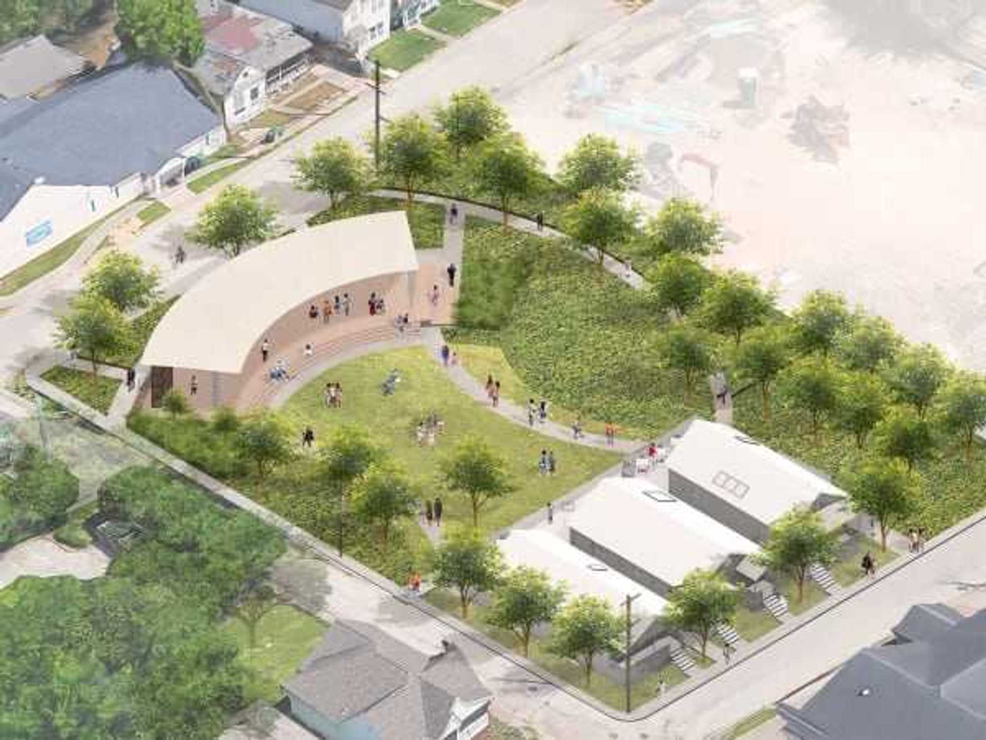 Freedmen's Town Rebirth in Action pavilion rendering