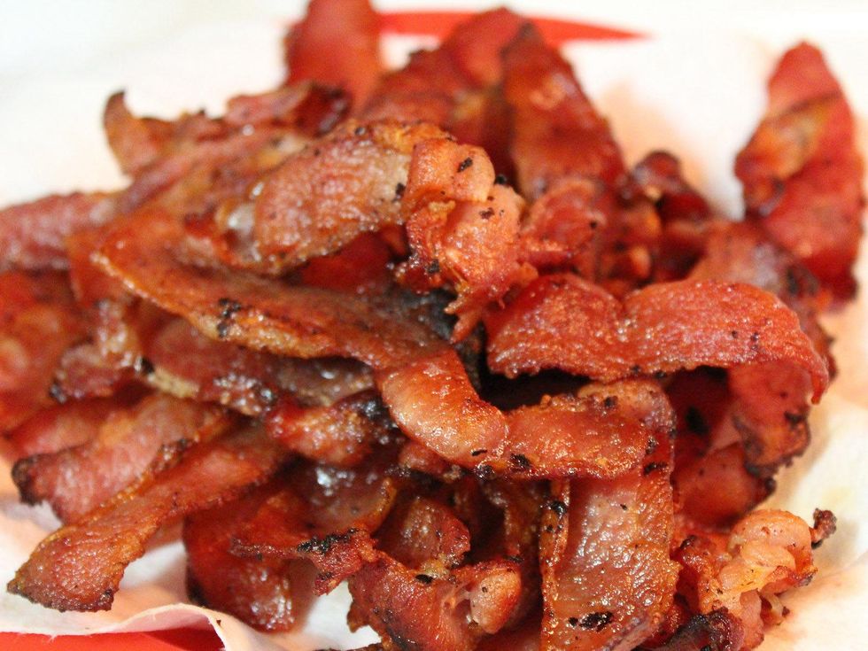 fried bacon closeup