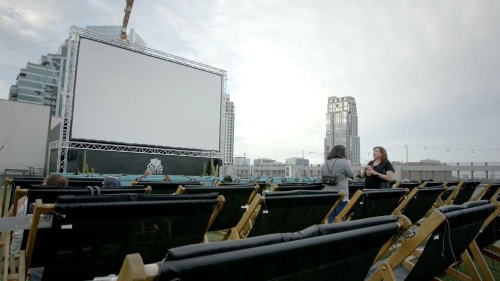 Frost Houston pop-up Rooftop Cinema Club