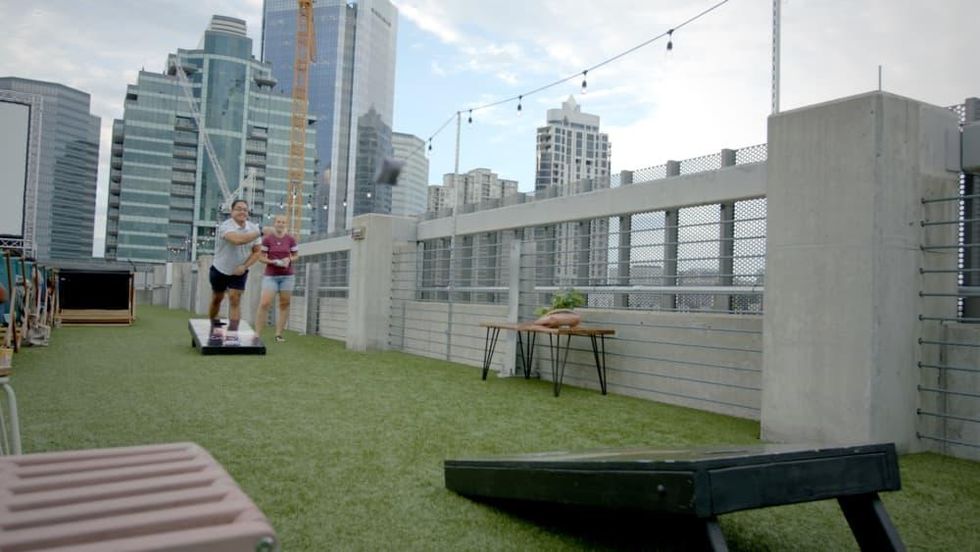 Frost Houston pop-up Rooftop Cinema Club