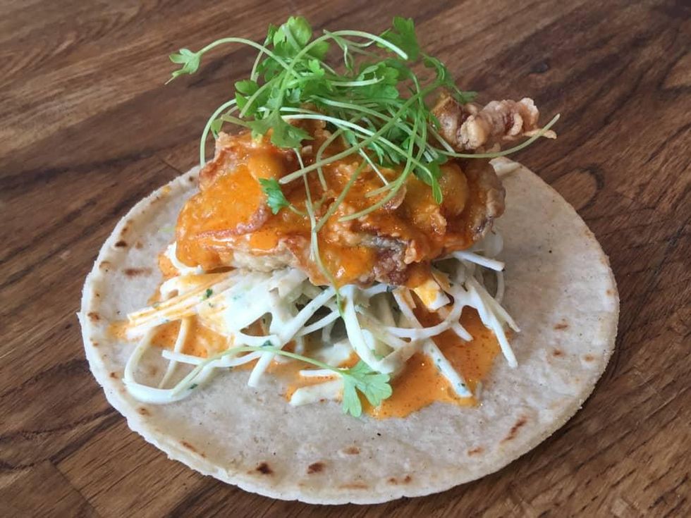 Fusion Taco Chicken fried oyster