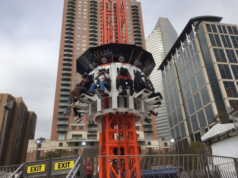 Future Flight Journey to Mars thrill ride at Super Bowl Live