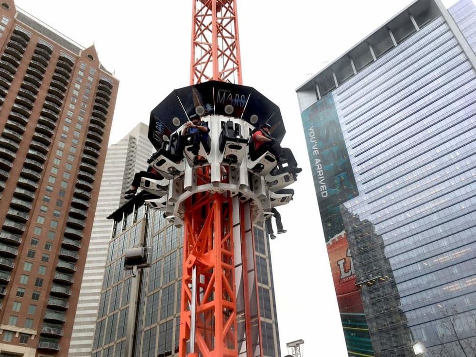 Future Flight Journey to Mars thrill ride at Super Bowl Live