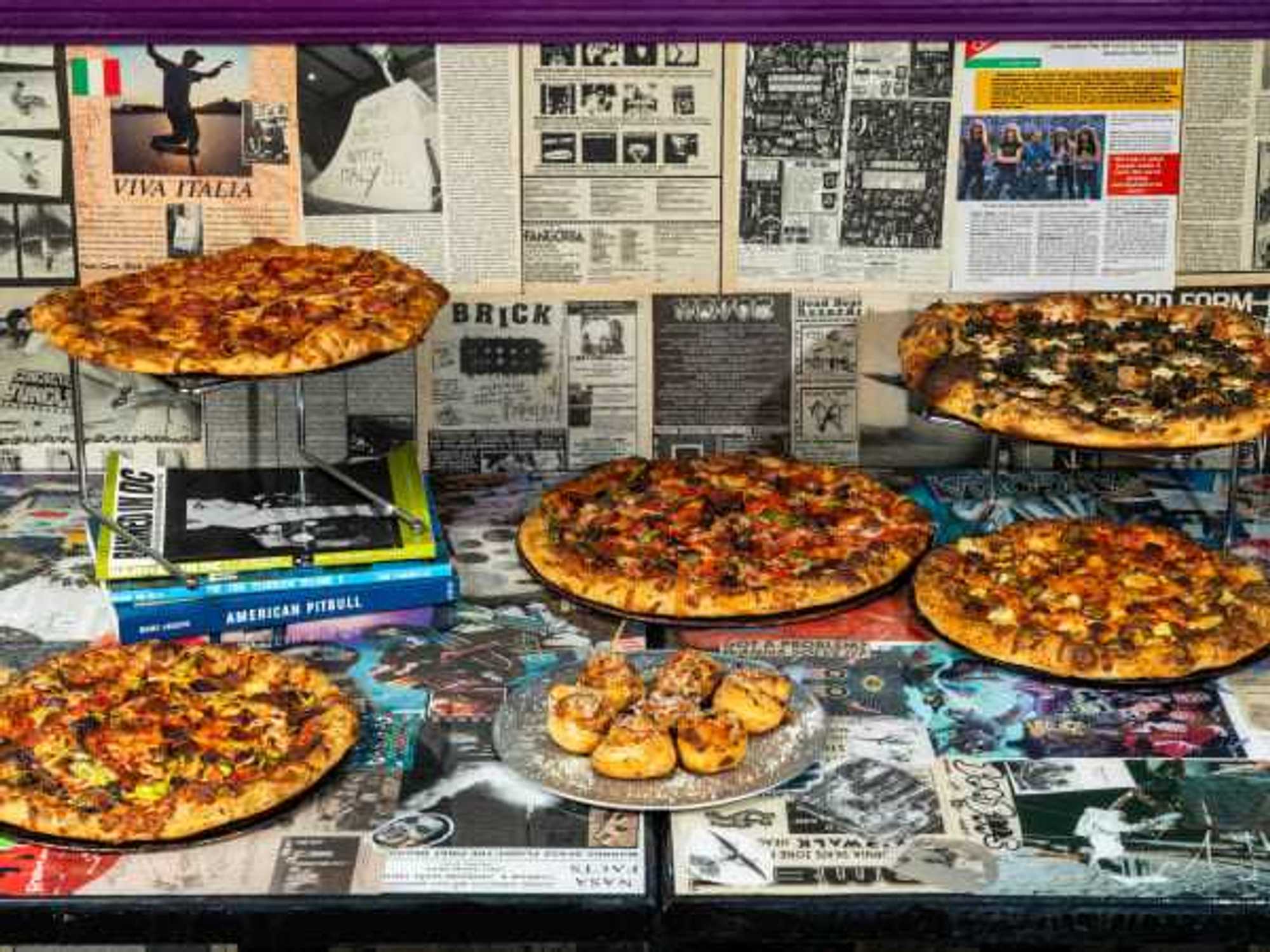 Galaxy Pizza food spread