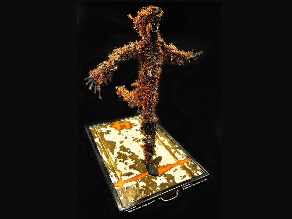 Galveston seaweed art contest August 2013 First Place Winner 2013_Don T. Henderson of Galveston_Galveston's Weedman Wins Again