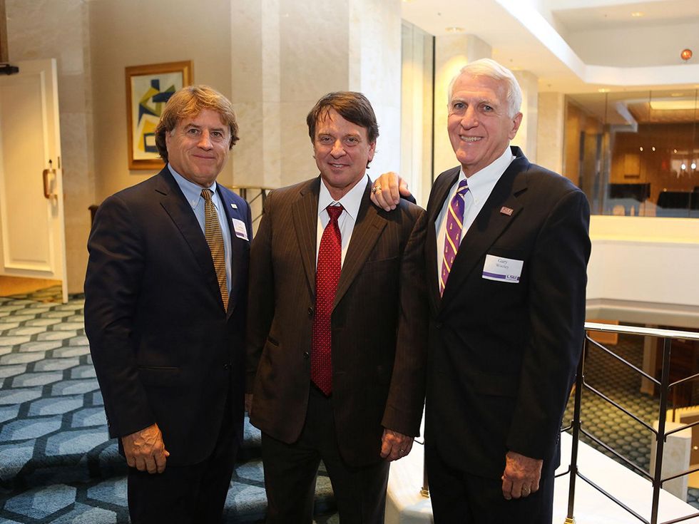 Gary Laborde, from left, Bill Flores and Gary Wooley at the LSU Foundation luncheon June 2014