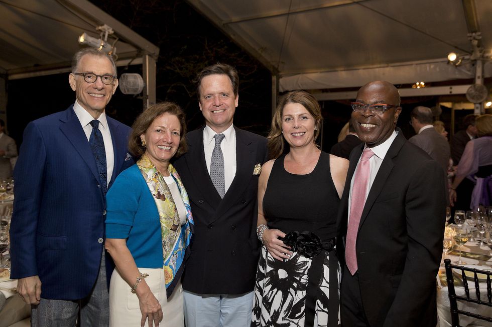 Gary Tinterow, from left, Carla Knobloch, Christopher Gardner and Claire and Eric Anyah at the Bayou Bend Garden Party March 2015