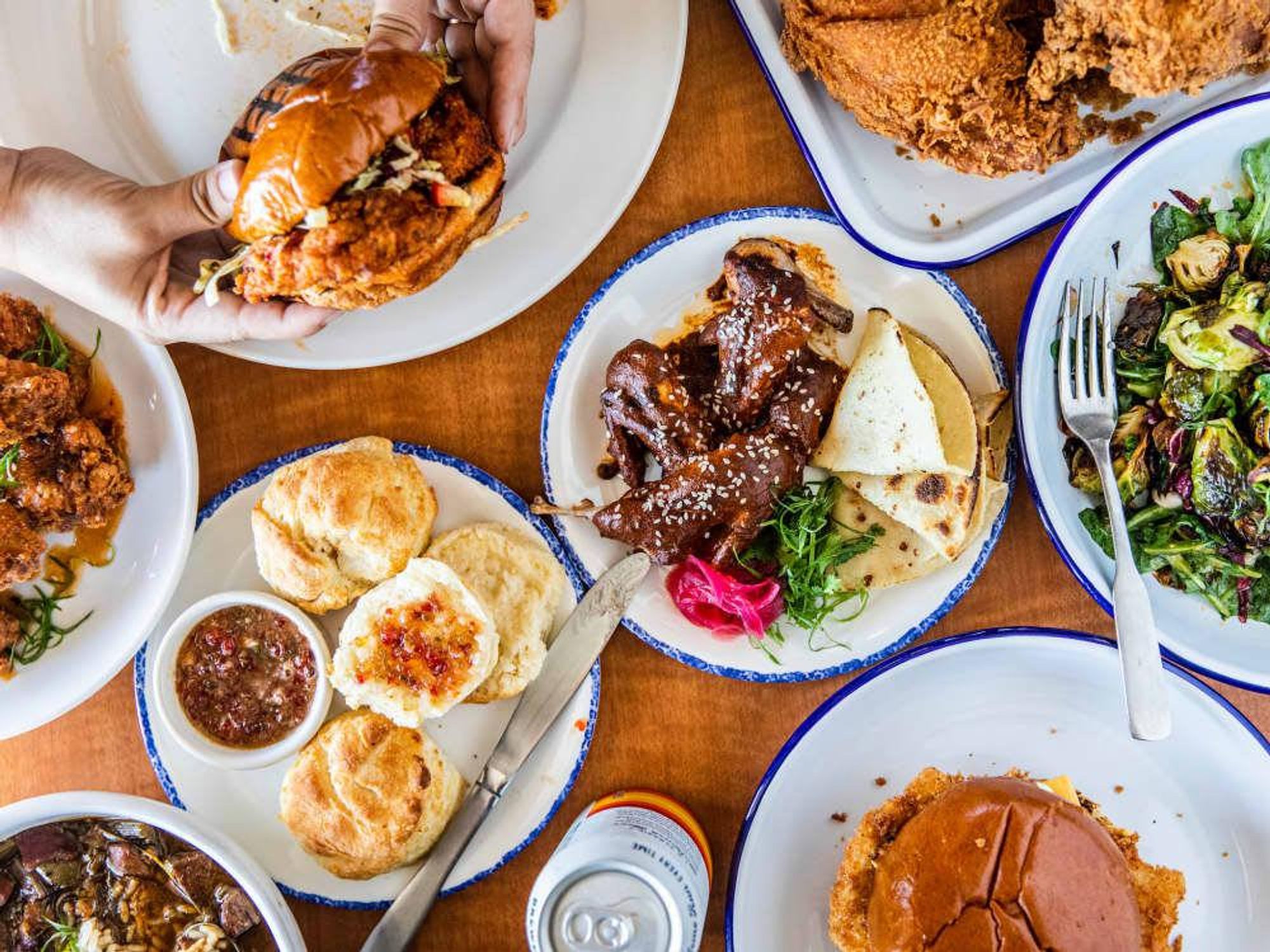 Gatlin's Fins and Feathers table spread