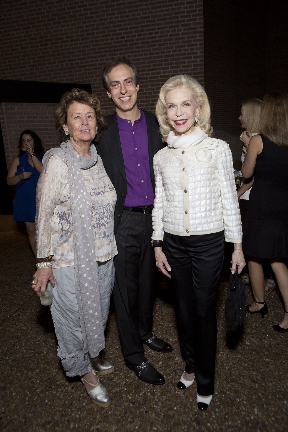 Gayle DeGeurin, from left, Christopher Rothko and Lynn Wyatt at the Rothko Chapel Moonrise Party October 2014