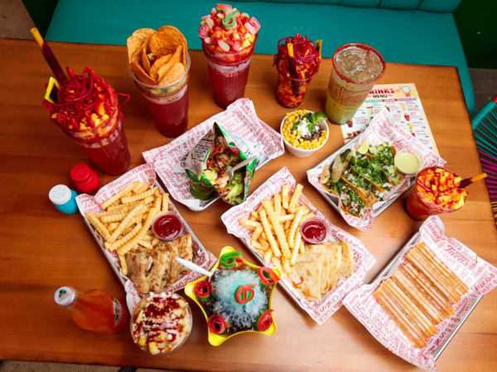 Gazpachos Mexican Bites food spread