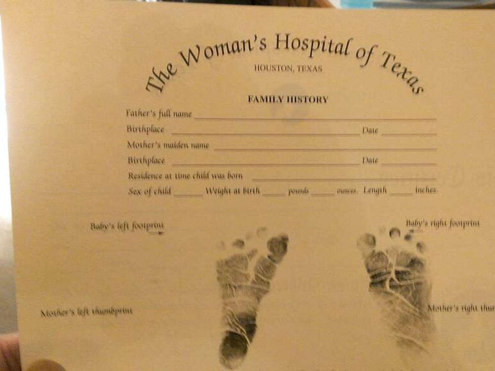 Gene Wu's photo of baby boy's birth certificate September 2013