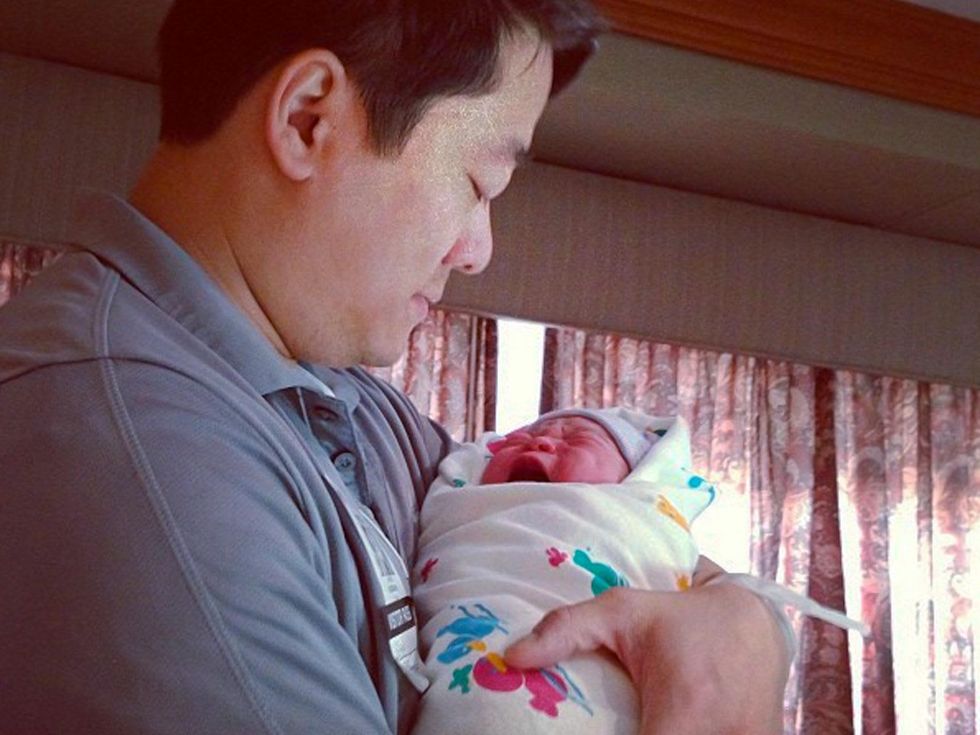 Gene Wu with new baby boy September 2013