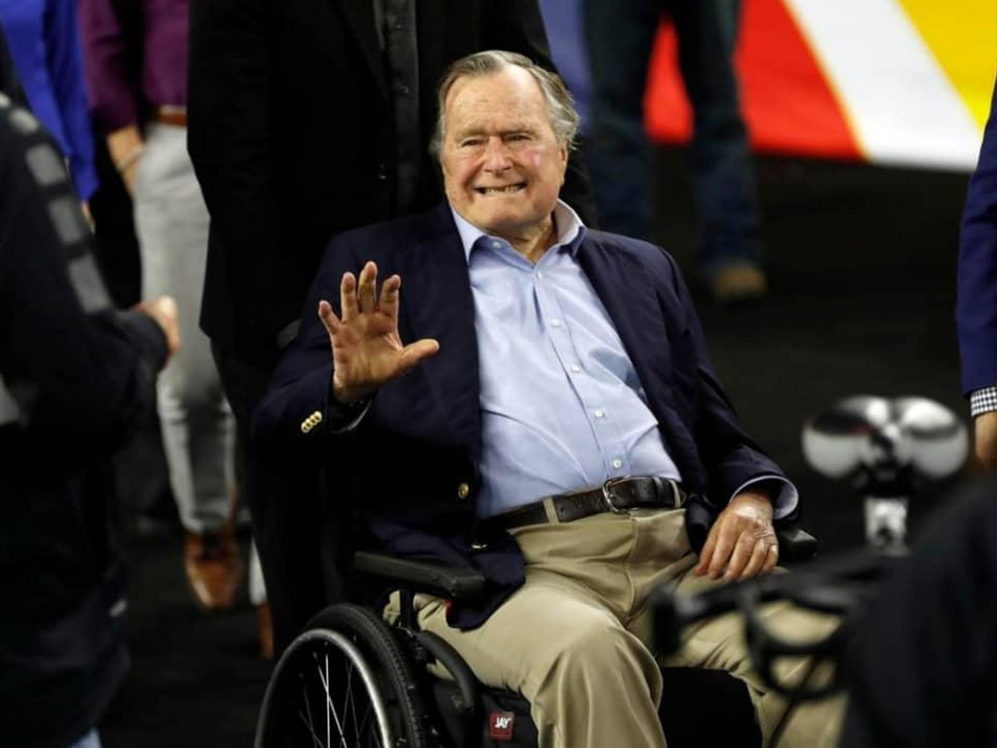 george hw bush wheelchair