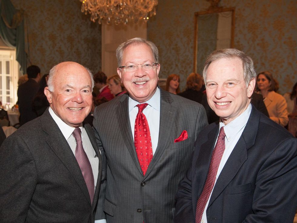 George Stark, from left, Jay Harberg and J. Kent Friedman at the Interfaith Ministries luncheon January 2014