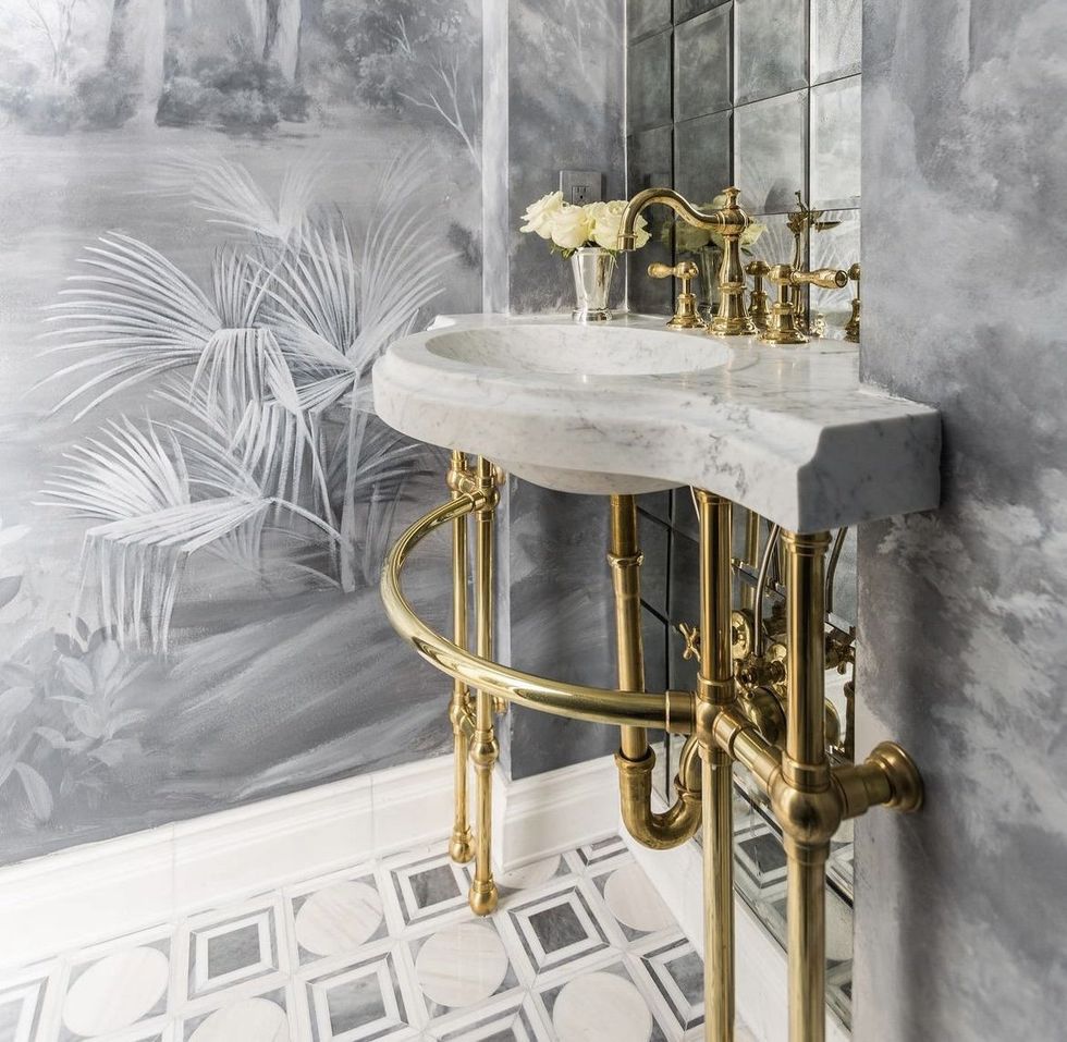 Ghost mural bathroom