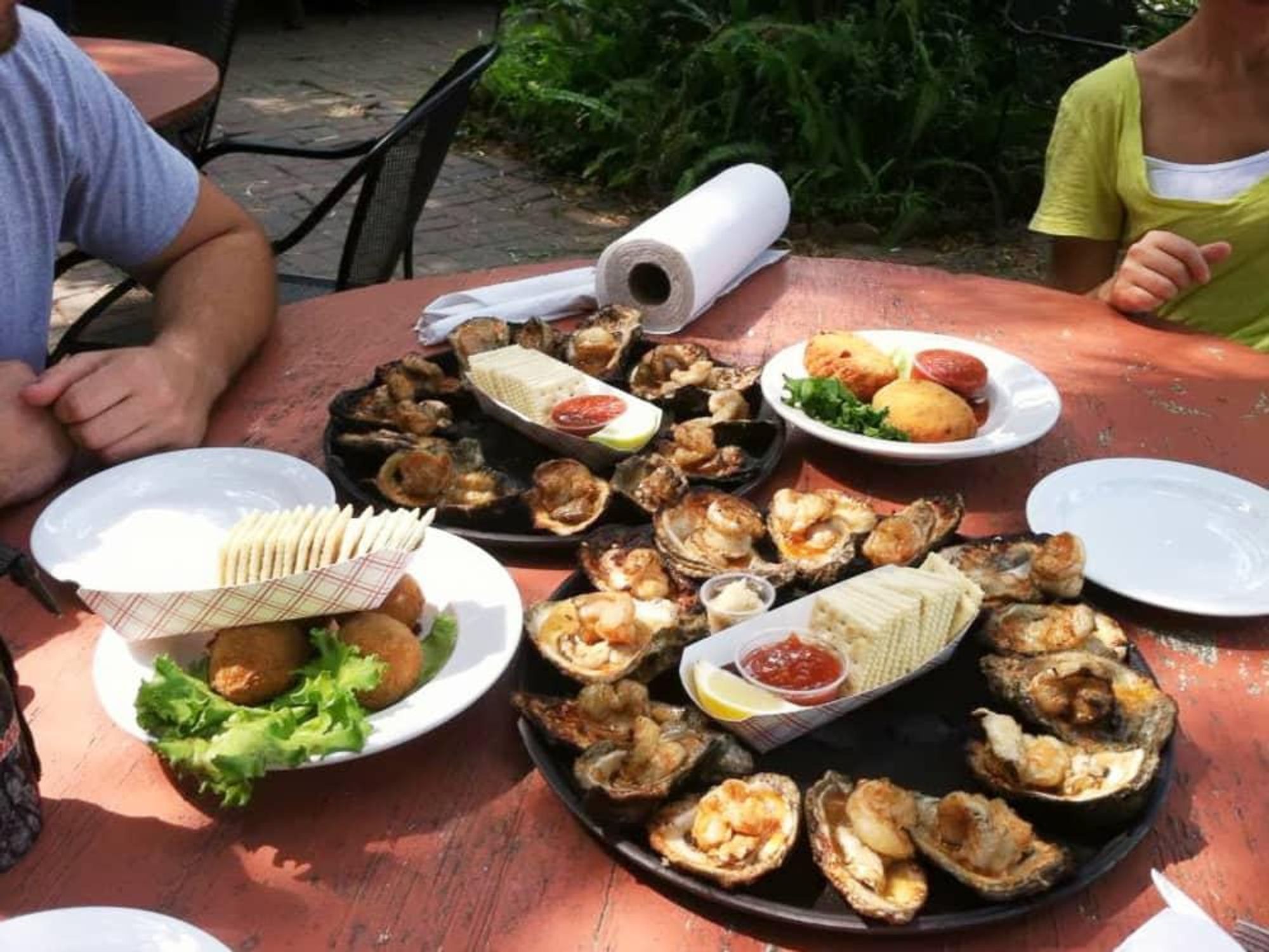 Gilhooley's Restaurant patio table with oysters
