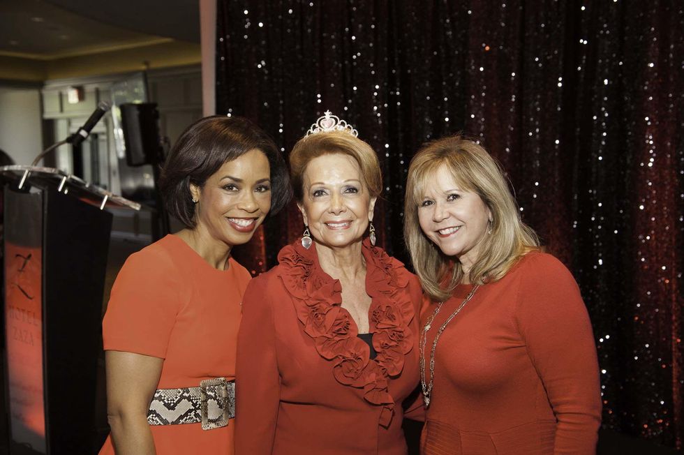 Gina Gaston, from left, Philamena Baird and Cyndy Garza-Roberts at the Go Red For Women luncheon May 2014