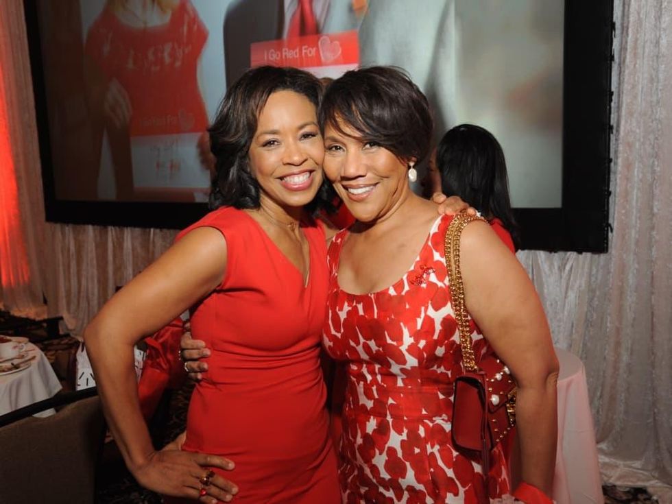 Gina Gaston, Myrtle Jones at Go Red for Women luncheon