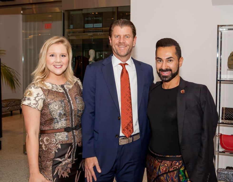 Ginger Baldwin, Bill Baldwin, Fady Armanious at Heart of Fashion kickoff party