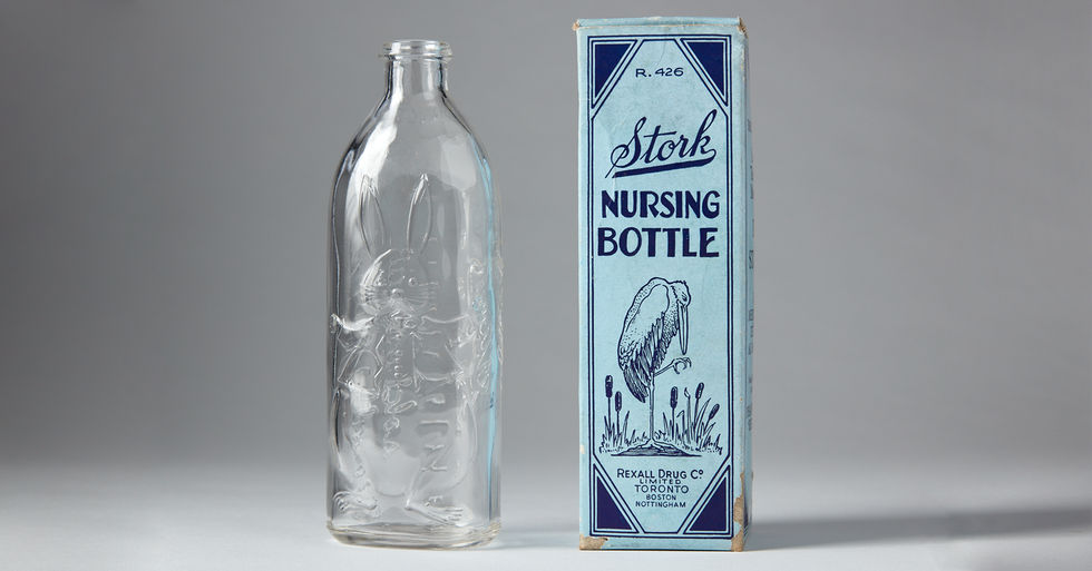 Glass Baby Bottle, early 20th century. Courtesy of Designing Motherhood.