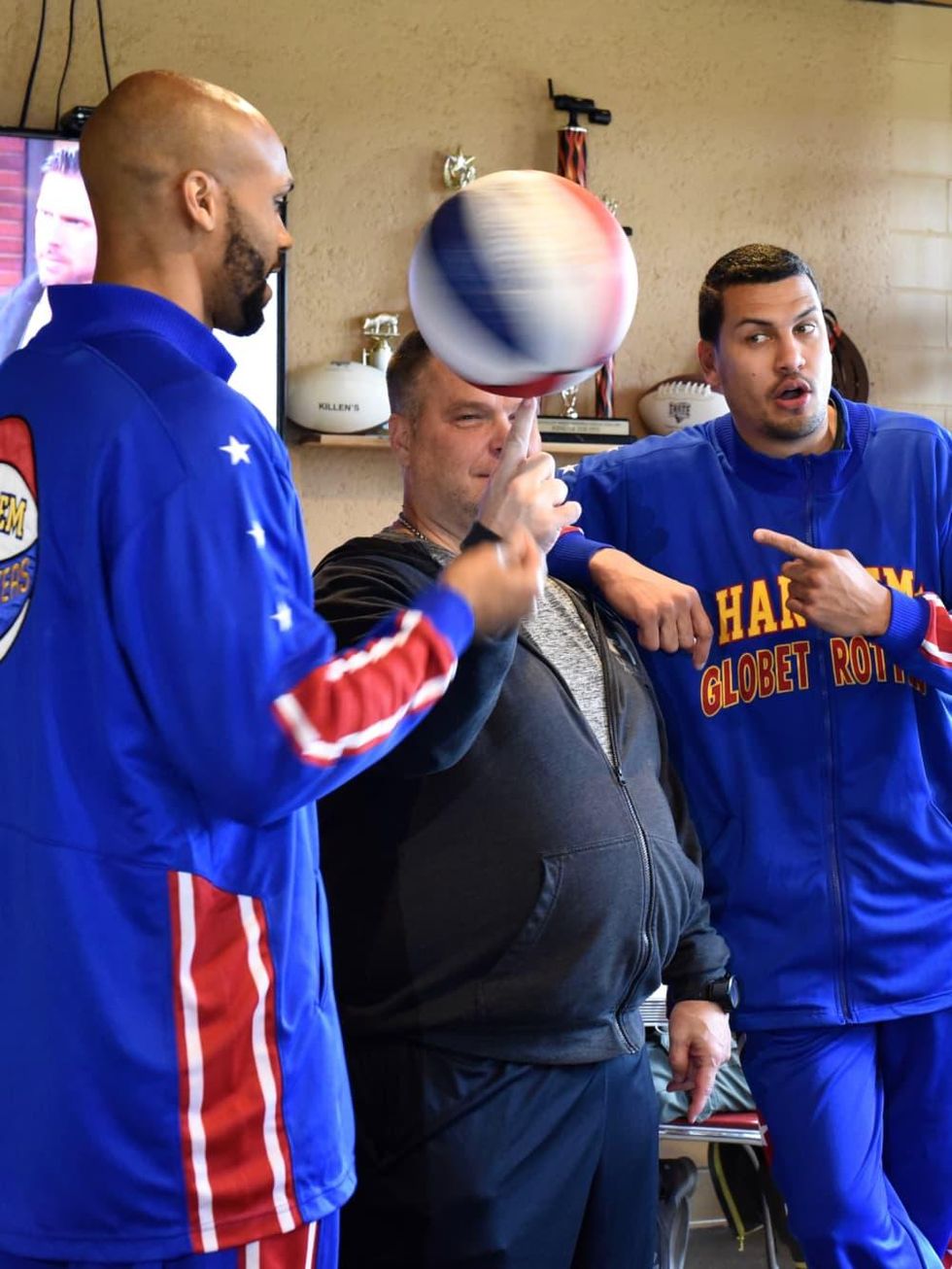 Globetrotters at Killen's barbecue