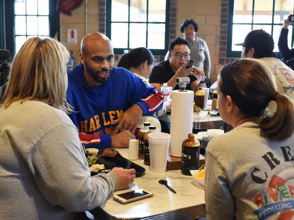 Globetrotters at Killen's barbecue