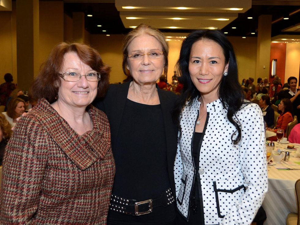 Gloria Steinem event Houston May 2013 Kathy Hubbard, Gloria Steinem, Y. Ping Sun