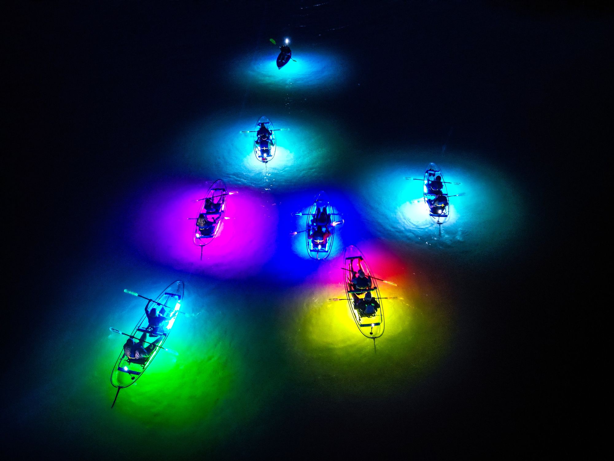 Glow Row, kayaking, Corpus Christi