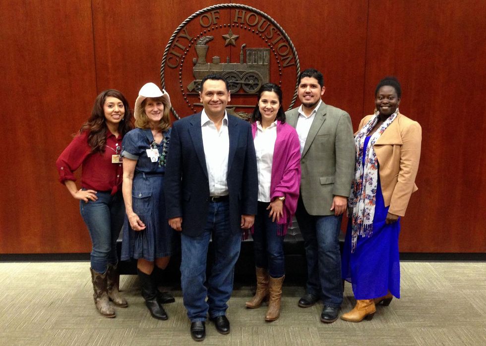 Go Texan Day February 2014 Mayor Pro-Tem Gonzalez and the District H team in western gear for Go Texan Day!