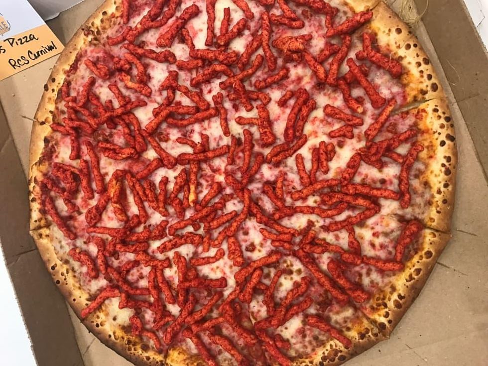 Gold Buckle Flamin Hot Cheetos pizza