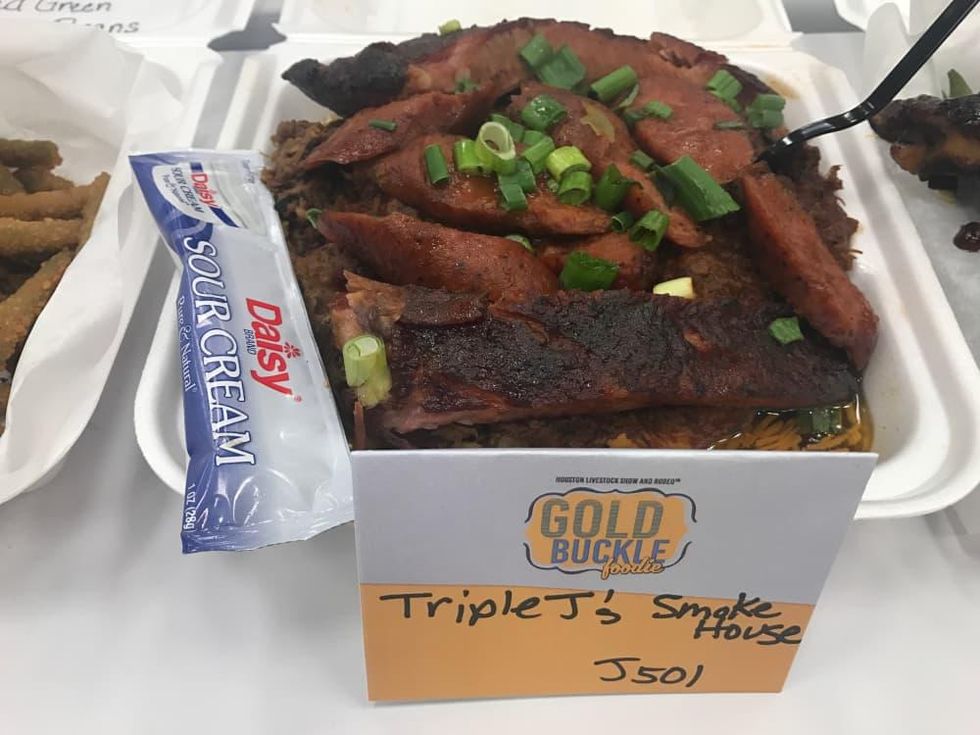 Gold Buckle Triple J's barbecue plate