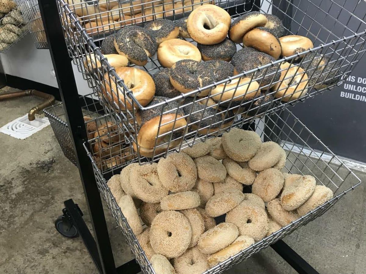 Baskets of bagels ready to go. CultureMap Houston