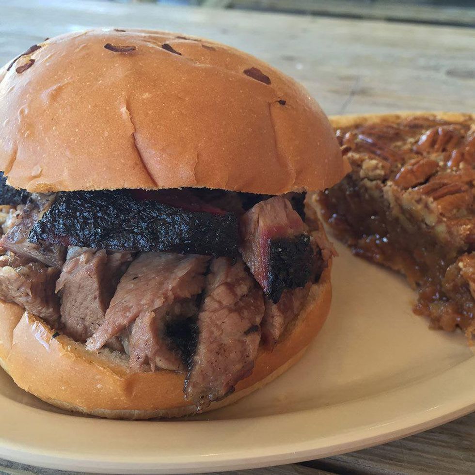 Goode Co BBQ sandwich and pecan pie