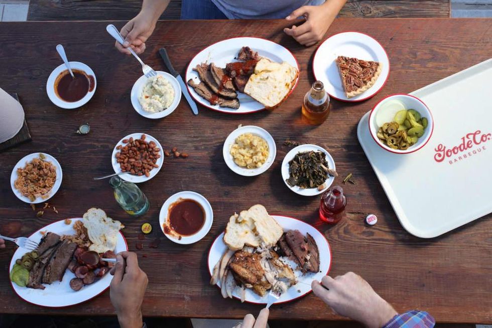 Goode Company barbecue BBQ spread