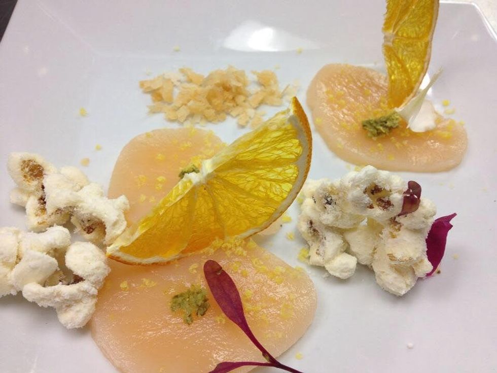 Goro & Gun Houston scallop carpaccio with orange slice