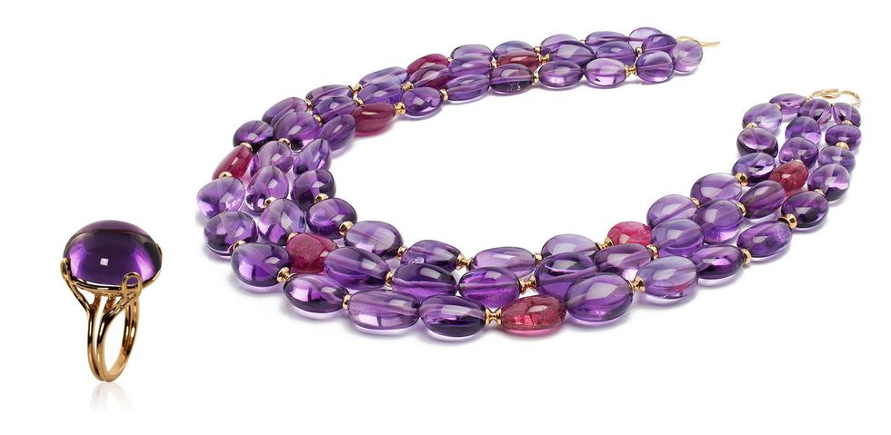 Goshwara Purple Necklace and Ring
