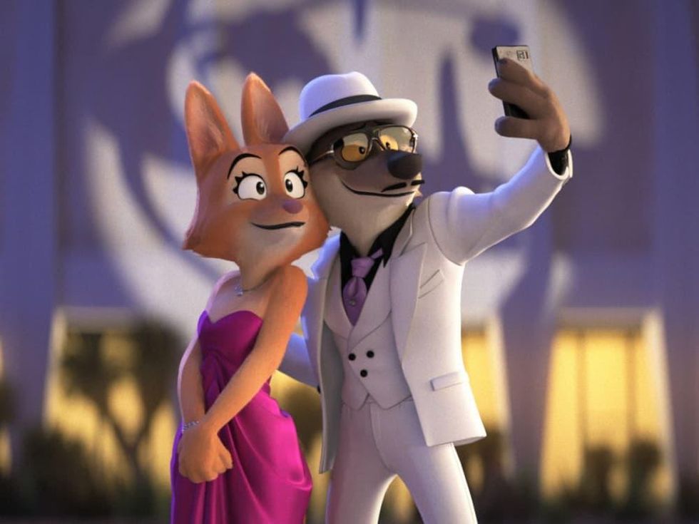 Gov. Diane Foxington and Wolf in The Bad Guys